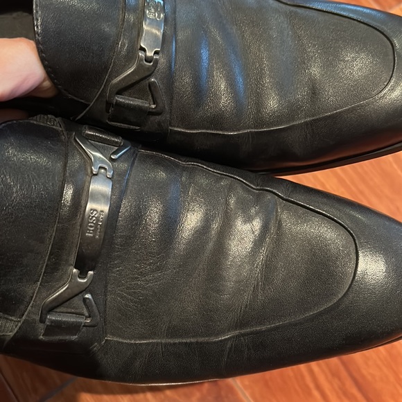 100% Authentic Hugo Boss Men’s Shoe/Slip on Loafer black leather size 9/UK 8 - Picture 6 of 7